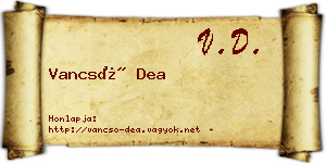 Vancsó Dea névjegykártya